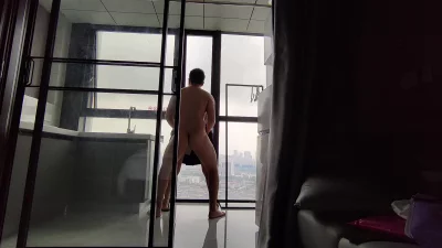 落地窗后入骚母狗